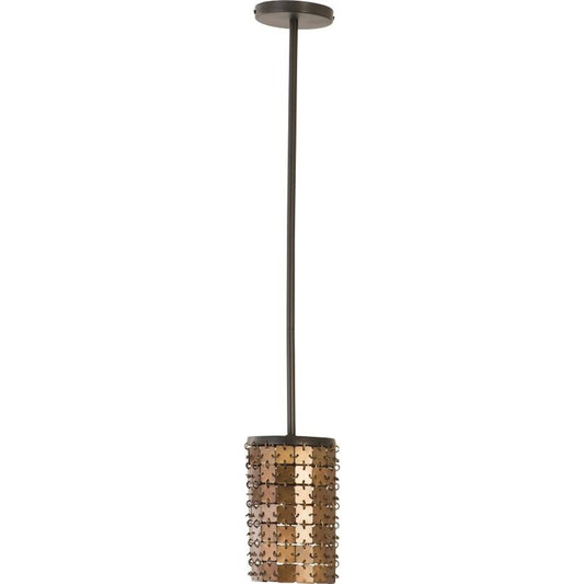 Armor Pendant Lamp by Phillips Collection in brown and brass. Made from metal in a modern style.