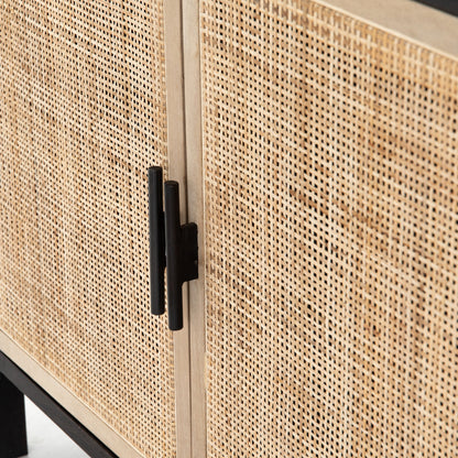 Caprice Bookshelf by Four Hands in washed black. Made from solid acacia in a modern style.