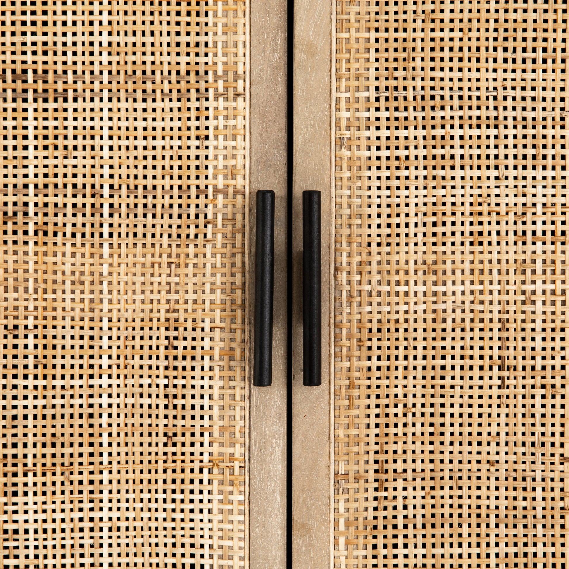 Caprice Cabinet by Four Hands in black wash mango, black natural cane. Made from cane, solid mango in a eclectic & global style.