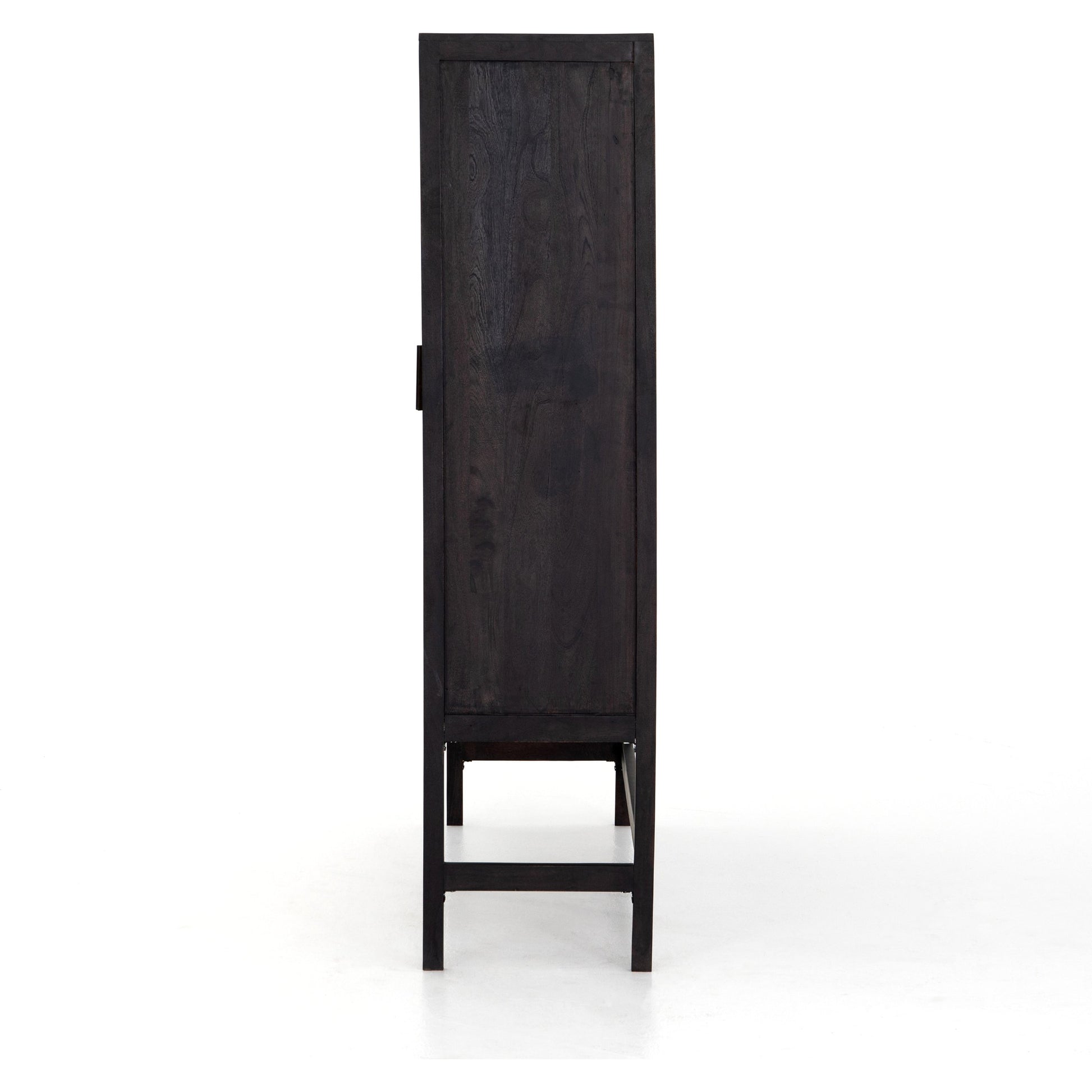 Caprice Cabinet by Four Hands in black wash mango, black natural cane. Made from cane, solid mango in a eclectic & global style.