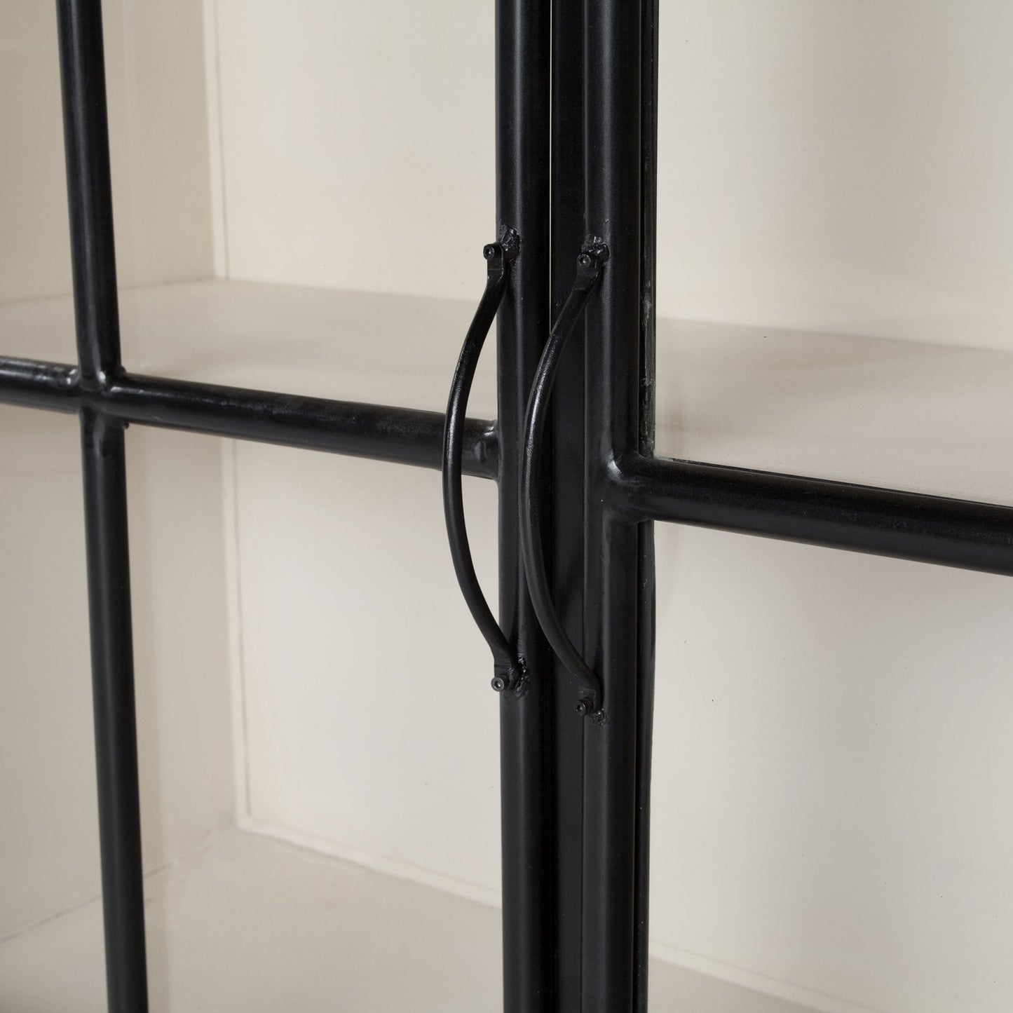 001 S-279203 | Closeup | Camila Sideboard by Four Hands in painted white, black and tempered glass, painted white, black. Made from iron in a eclectic & global style.