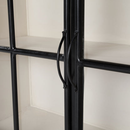 Camila Sideboard by Four Hands in painted white, black and tempered glass, painted white, black. Made from iron in a eclectic & global style.