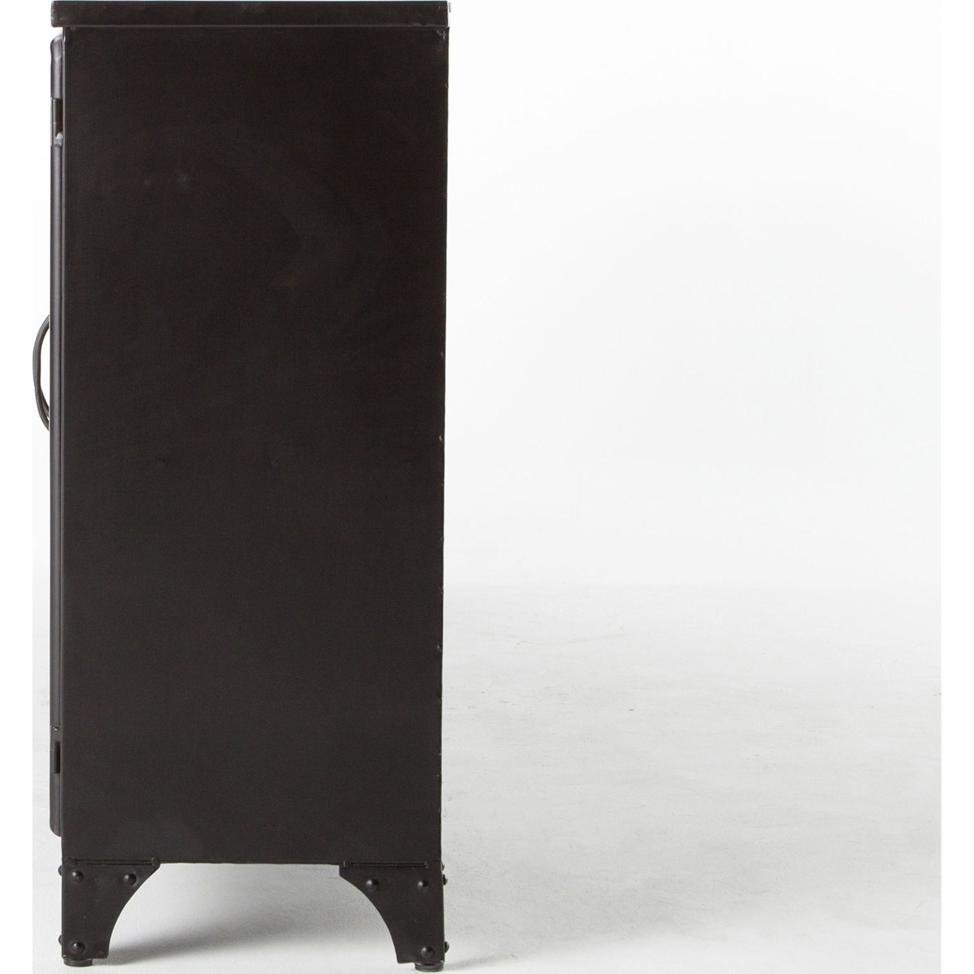 Camila Sideboard by Four Hands in painted white, black and tempered glass, painted white, black. Made from iron in a eclectic & global style.
