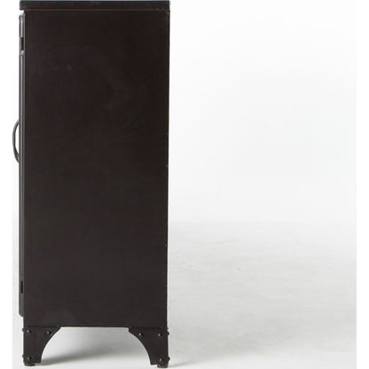 Camila Sideboard by Four Hands in painted white, black and tempered glass, painted white, black. Made from iron in a eclectic & global style.
