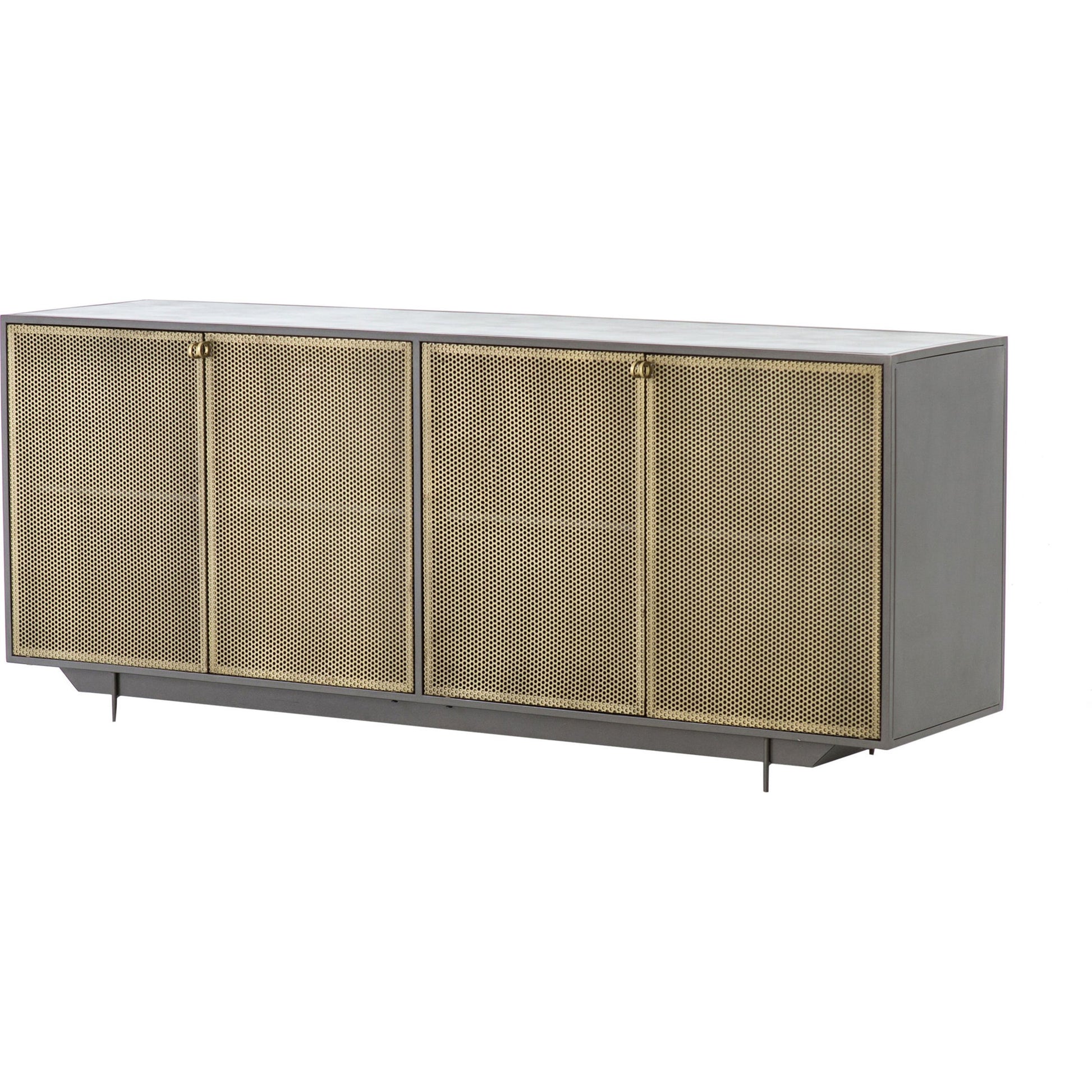 Hendrick Sideboard by Four Hands in black, perforated black and black. Made from iron in a modern style.