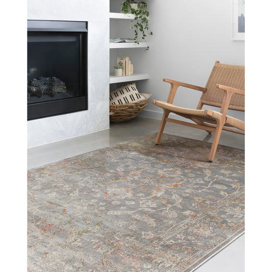 Isadora ISA-05 Rug by Loloi II in silver. Made from 100% polypropylene in a traditional style.