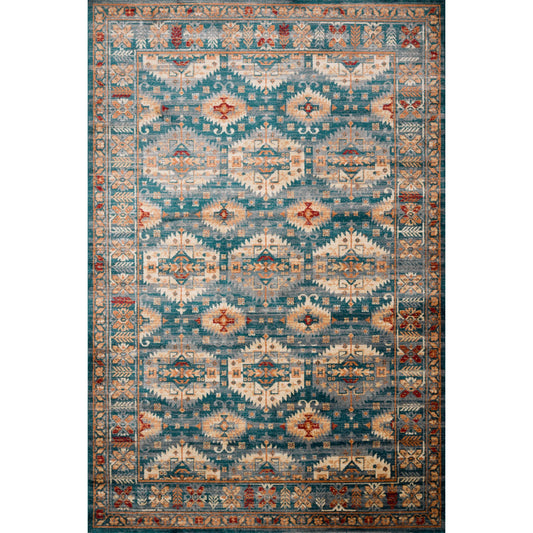 Isadora ISA-06 Rug by Loloi II in lagoon, multi. Made from 100% polypropylene in a traditional style.