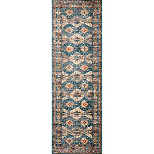 Isadora ISA-06 Rug by Loloi in lagoon, multi. Made from 100% polypropylene in a traditional style.