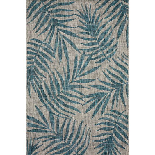 Isle IE-10 Rug by Loloi in gray, aqua. Made from 100% polypropylene in a coastal style.