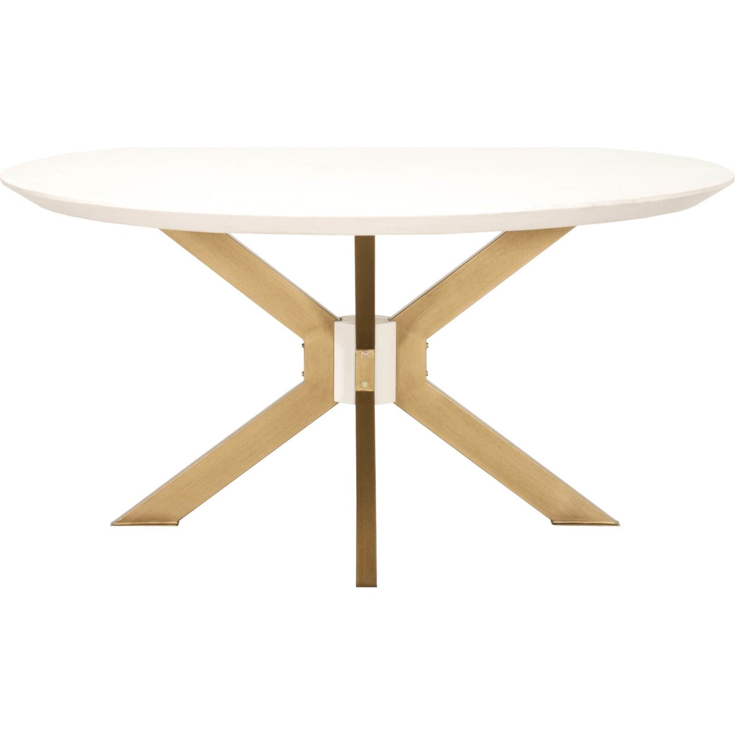 001 SR-387288 | Primary Silo | Industry Dining Table by Essentials For Living in ivory concrete, brass. Made from metal, concrete, wood in a modern style.