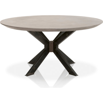 Industry Dining Table by Essentials For Living in ivory concrete, brass. Made from metal, concrete, wood in a modern style.