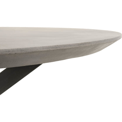 Industry Dining Table by Essentials For Living in ivory concrete, brass. Made from metal, concrete, wood in a modern style.