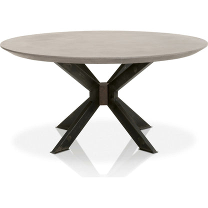 Industry Dining Table by Essentials For Living in ivory concrete, brass. Made from metal, concrete, wood in a modern style.