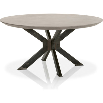 Industry Dining Table by Essentials For Living in ivory concrete, brass. Made from metal, concrete, wood in a modern style.