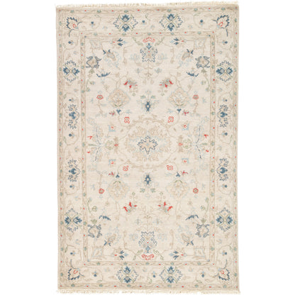 Hacci Rug by Jaipur Living in cream, blue. Made from 100% wool in a unique style.