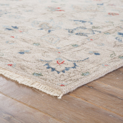 Hacci Rug by Jaipur Living in cream, blue. Made from 100% wool in a unique style.