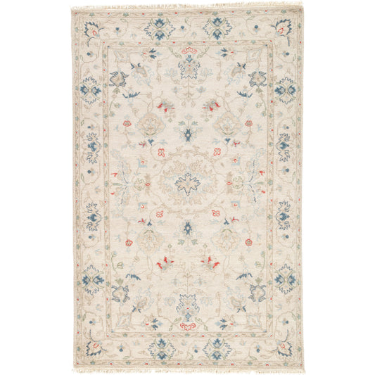 Hacci Rug by Jaipur Living in cream, blue. Made from 100% wool in a unique style.