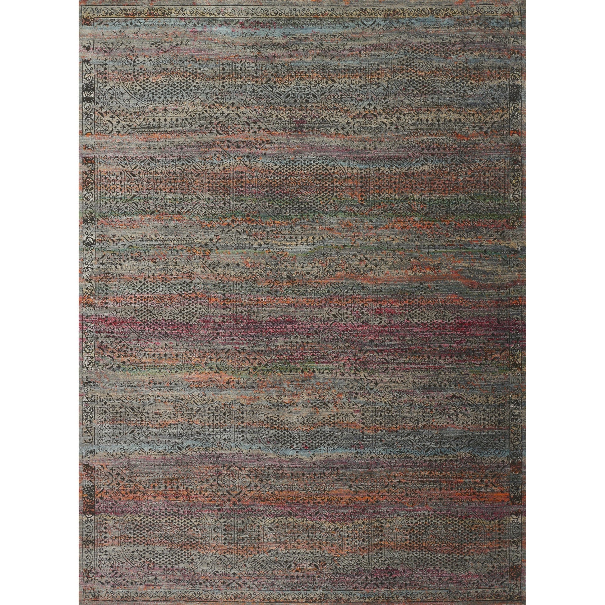 Javari JV-02 Rug by Loloi in charcoal, sunset. Made from polyester, polypropylene in a modern style.