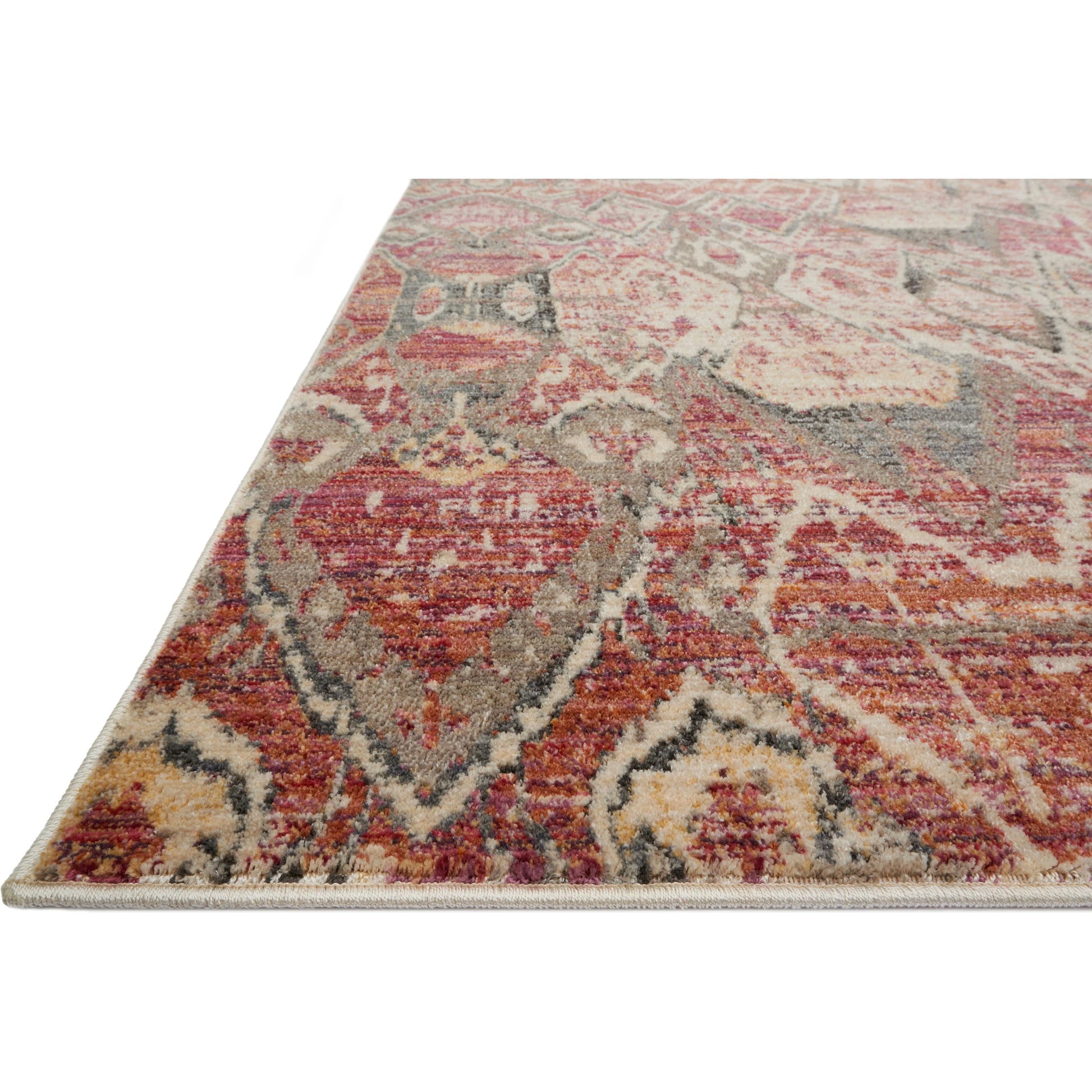 Javari JV-04 Rug by Loloi in berry, ivory. Made from polyester, polypropylene in a rustic style.