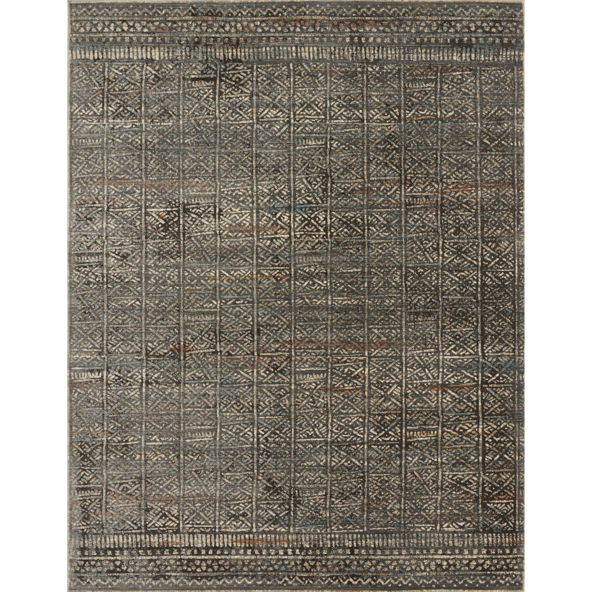 Javari JV-06 Rug by Loloi in charcoal, silver. Made from polyester, polypropylene in a eclectic & global style.