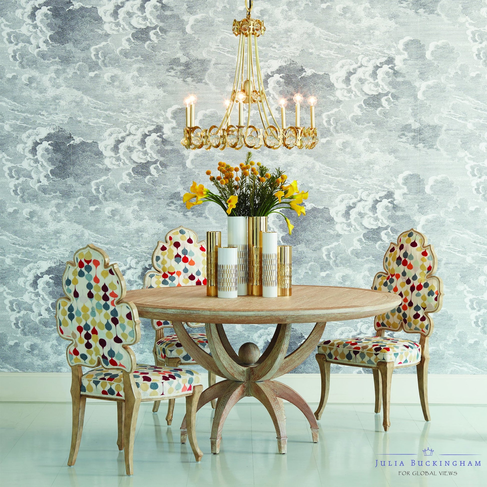 Wiggle Dining Chair by Global Views. Made from rubberwood in a cottage & farmhouse style.