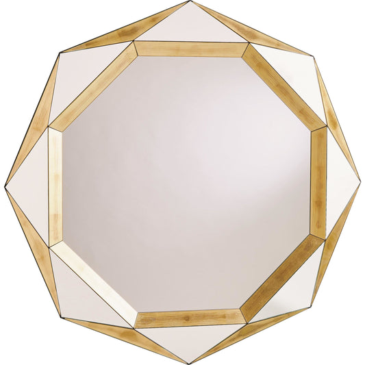 Madeleine Mirror by Global Views in gold leaf. Made from mdf, metal, mirror in a transitional style.