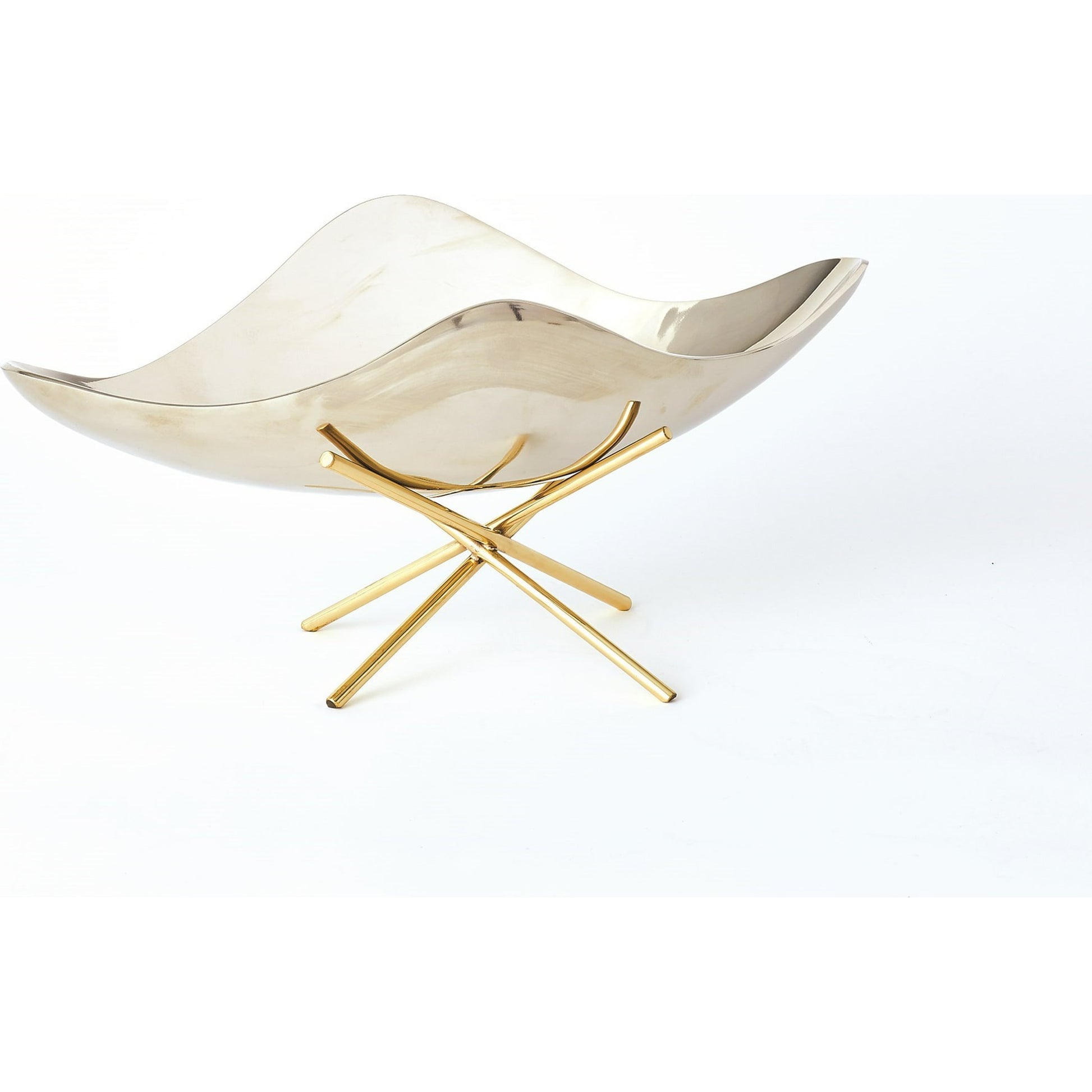 Thistle Decorative Bowl with Brass Stand by Global Views. Made from aluminum, brass in a modern style.