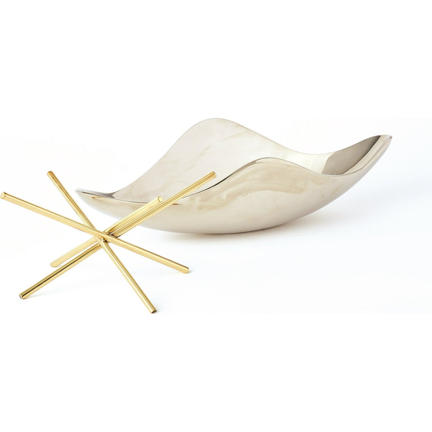 002 SR-890806 | Additional Silo | Thistle Decorative Bowl with Brass Stand by Global Views. Made from aluminum, brass in a modern style.