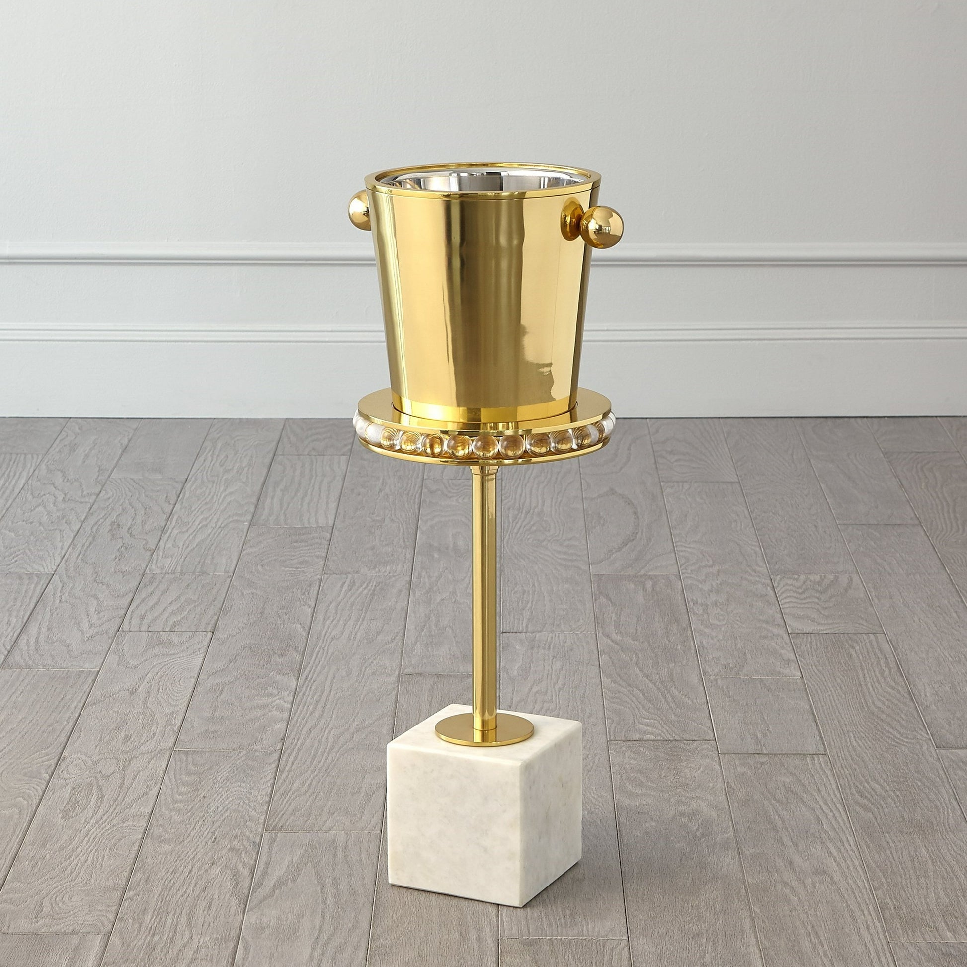Margot Champagne Bucket by Global Views. Made from brass, stainless steel in a transitional style.