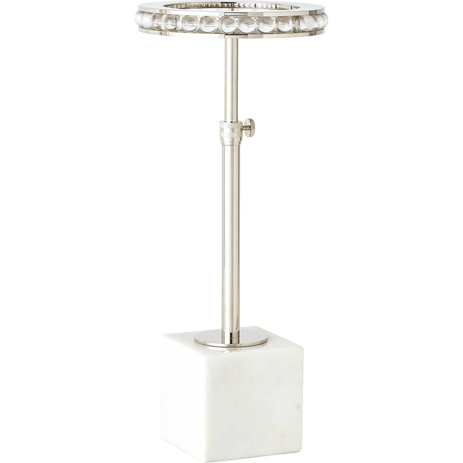 Margot Side Table by Global Views. Made from brass, marble, acrylic in a transitional style.