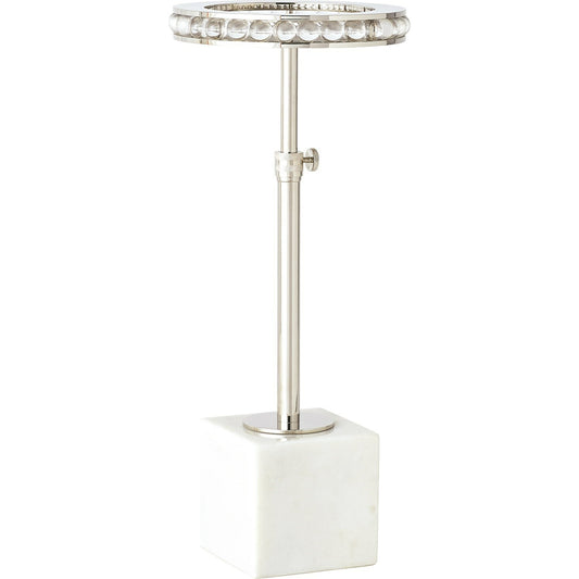 Margot Side Table by Global Views. Made from brass, marble, acrylic in a transitional style.