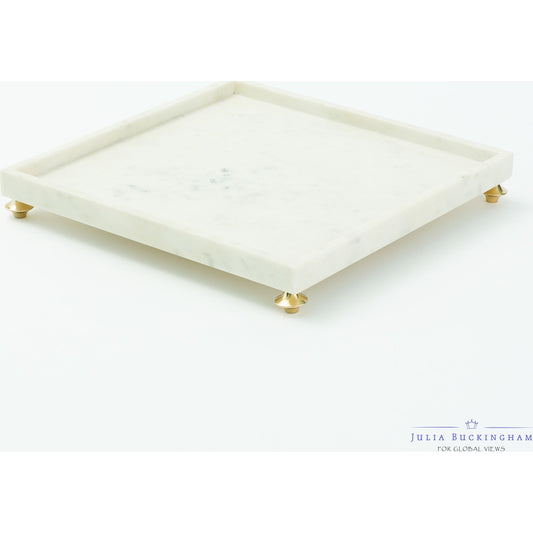 Quintessential Square Tray by Global Views. Made from marble in a traditional style.