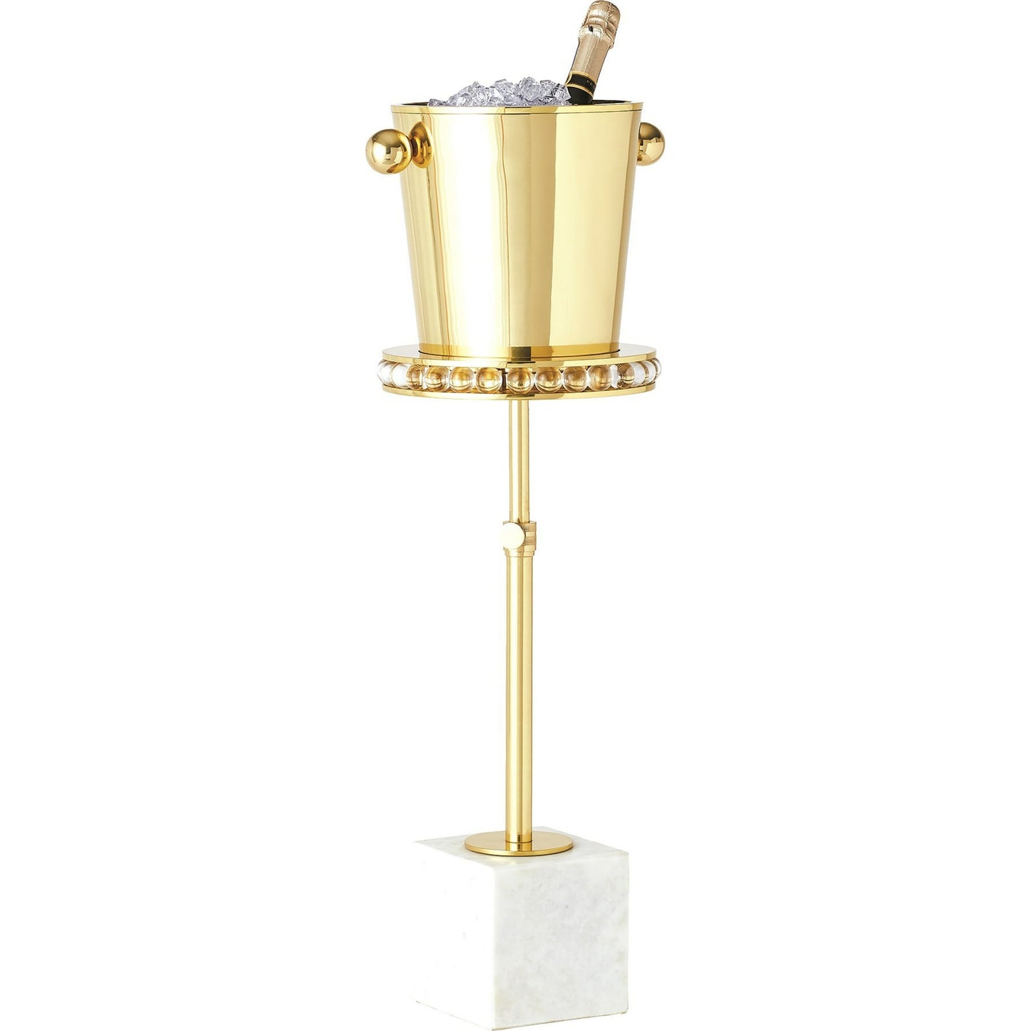 011 SR-890687 | Additional Silo | Margot Side Table by Global Views. Made from brass, marble, acrylic in a transitional style.