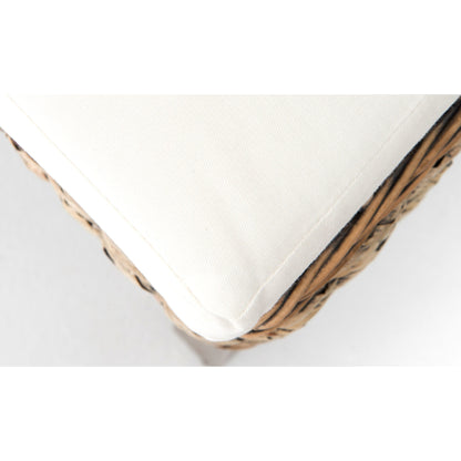 Banana Leaf Chair by Four Hands in gray, cream and gray wash. Made from 50% cotton, 50% polyester, solid mahogany, banana leaf in a cottage & farmhouse style.