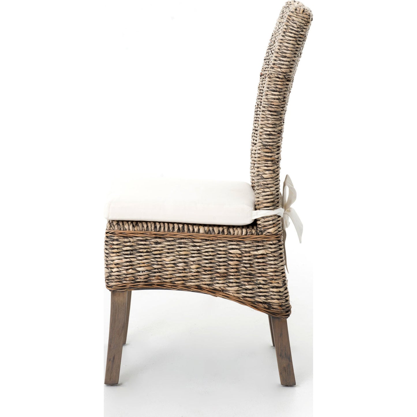 005 S-258280 | Additional Silo | Banana Leaf Chair by Four Hands in gray, cream and gray wash. Made from 50% cotton, 50% polyester, solid mahogany, banana leaf in a cottage & farmhouse style.