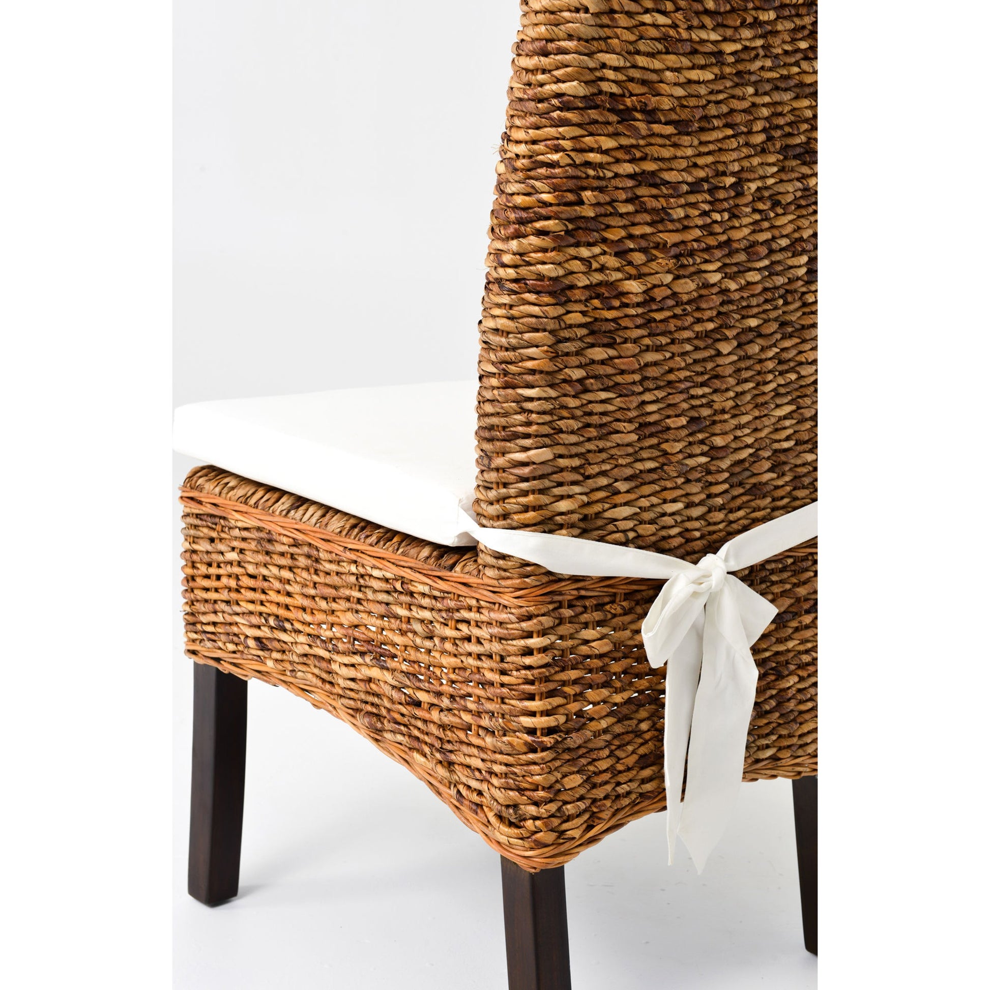 Banana Leaf Chair by Four Hands in gray, cream and gray wash. Made from 50% cotton, 50% polyester, solid mahogany, banana leaf in a cottage & farmhouse style.