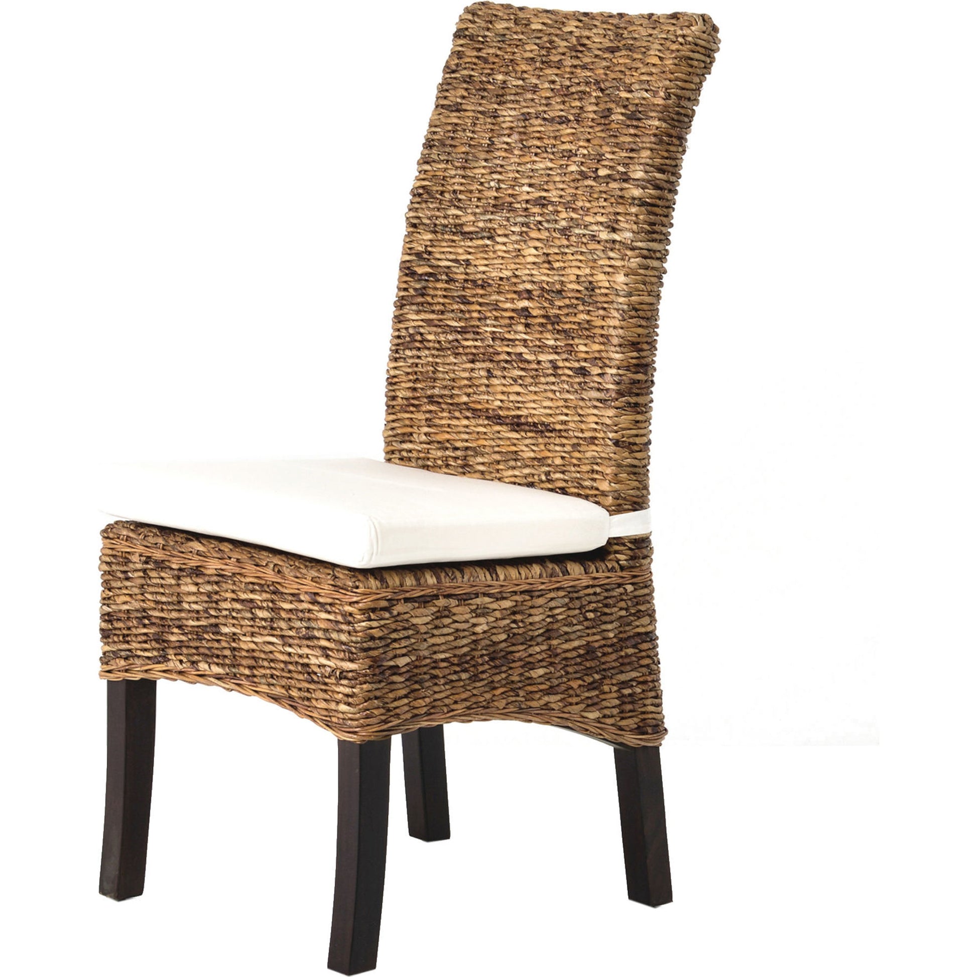 Banana Leaf Chair by Four Hands in gray, cream and gray wash. Made from 50% cotton, 50% polyester, solid mahogany, banana leaf in a cottage & farmhouse style.