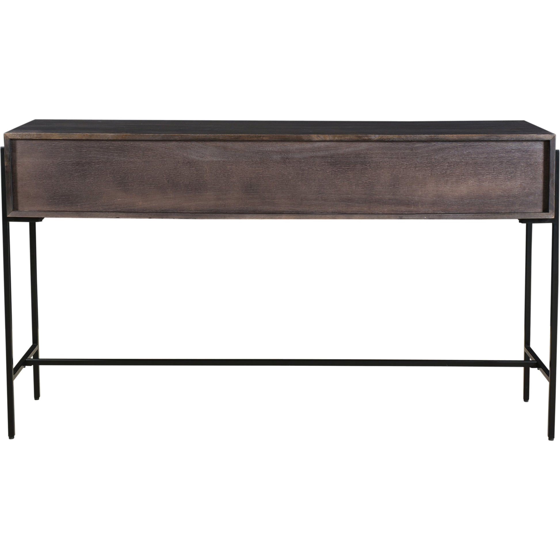 Tobin Console Table by Moe's Home Collection in light brown. Made from solid mango wood, iron base, mdf (carb) in a modern style.