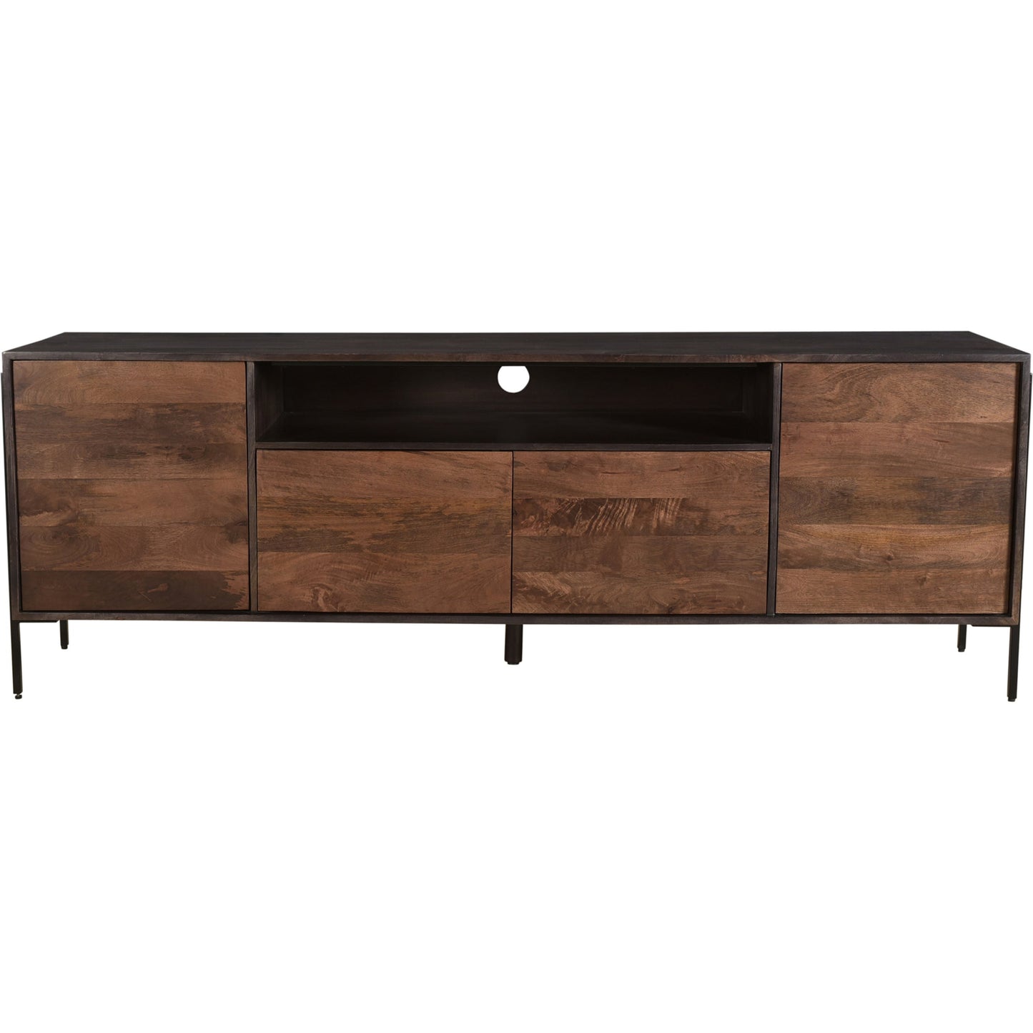 001 S-329655 | Primary Silo | Tobin Entertainment Unit by Moe's Home Collection in light brown. Made from solid mango, iron base, mdf in a modern style.