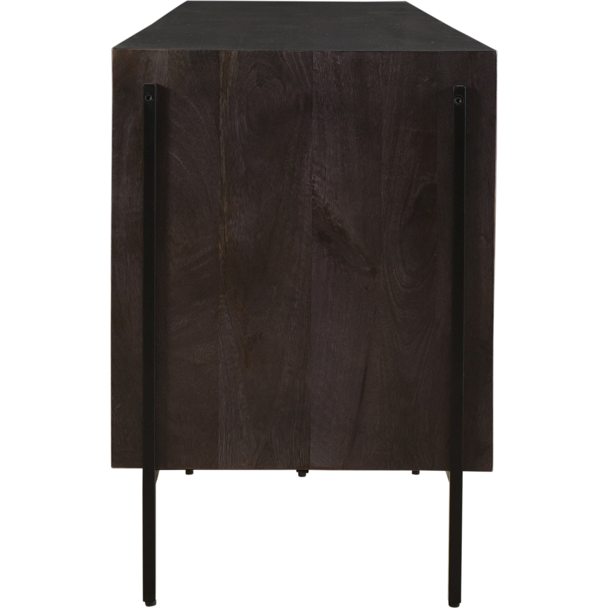 Tobin Entertainment Unit by Moe's Home Collection in light brown. Made from solid mango, iron base, mdf in a modern style.