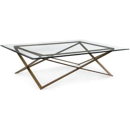 Constructivist Bronze Coffee Table by John-Richard in bronze. Made from bronze, glass in a modern style.