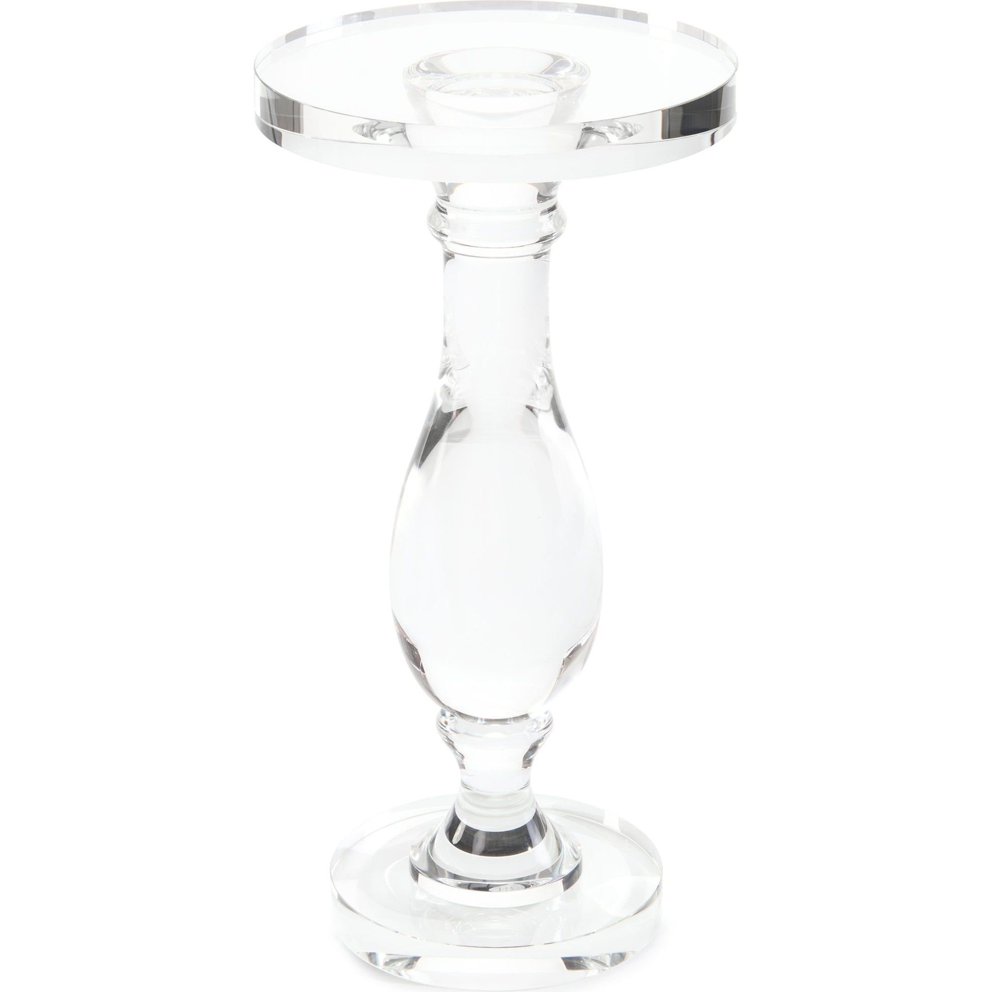 Crystal Baluster Martini Side Table by John-Richard in natural and crystal. Made from crystal in a transitional style.
