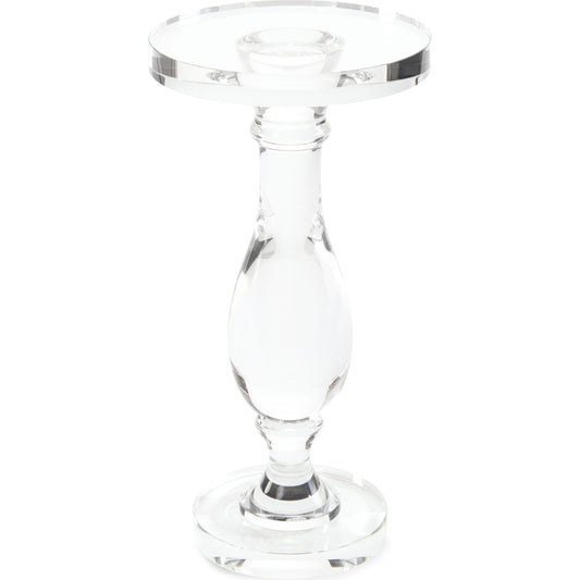 Crystal Baluster Martini Side Table by John-Richard in natural and crystal. Made from crystal in a transitional style.