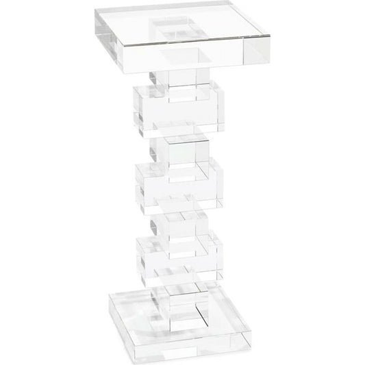 Crystal Martini Side Table by John-Richard in natural and crystal. Made from crystal in a modern style.
