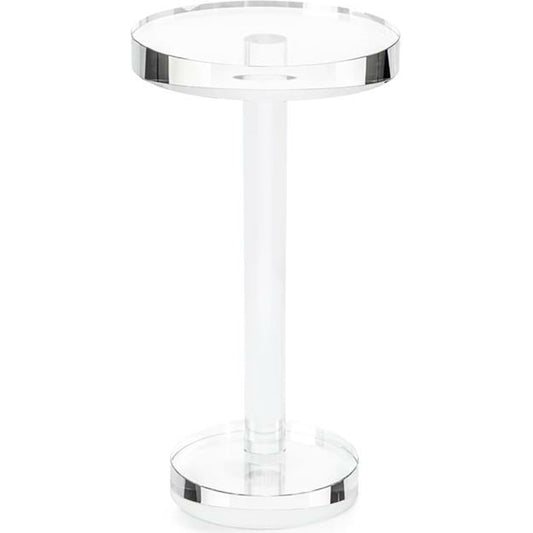 001 SR-865379 | Additional Silo | Round Crystal Martini Table by John-Richard in natural. Made from crystal in a modern style.