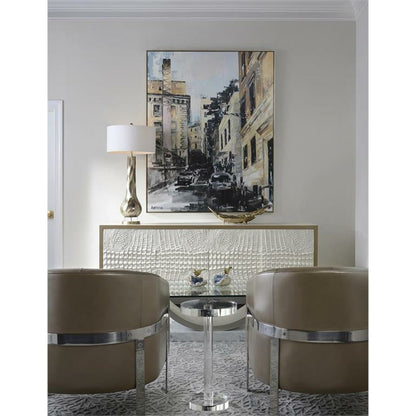 Round Crystal Martini Table by John-Richard in natural. Made from crystal in a modern style.