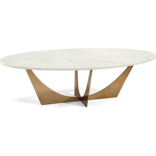 Marble and Brass Cocktail Table by John-Richard in brass. Made from brass in a modern style.