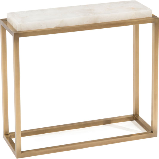 Calciet Accent Table by John-Richard in gold. Made from brass in a modern style.