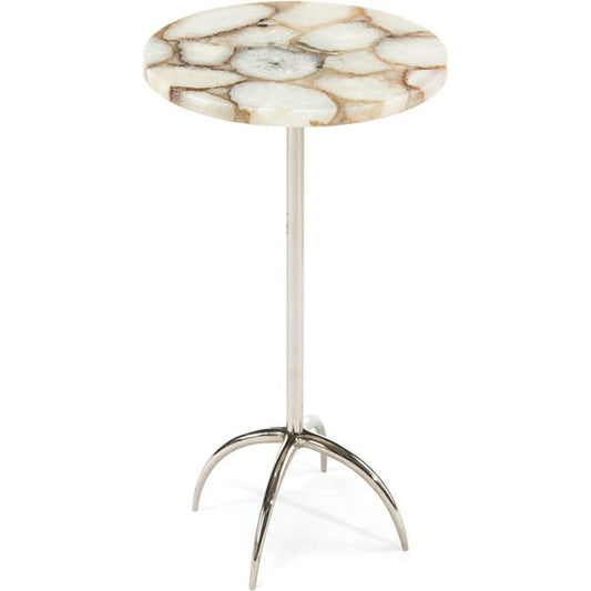 Agate Martini Table by John-Richard in nickel. Made from nickel in a eclectic & global style.