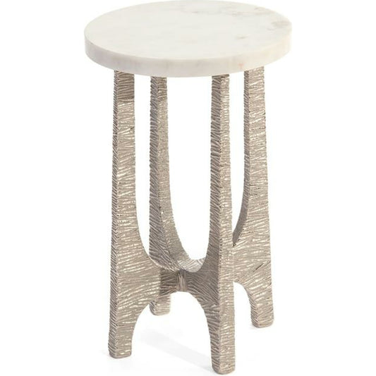 Lupu Martini Table by John-Richard in cream, nickel. Made from nickel in a eclectic & global style.